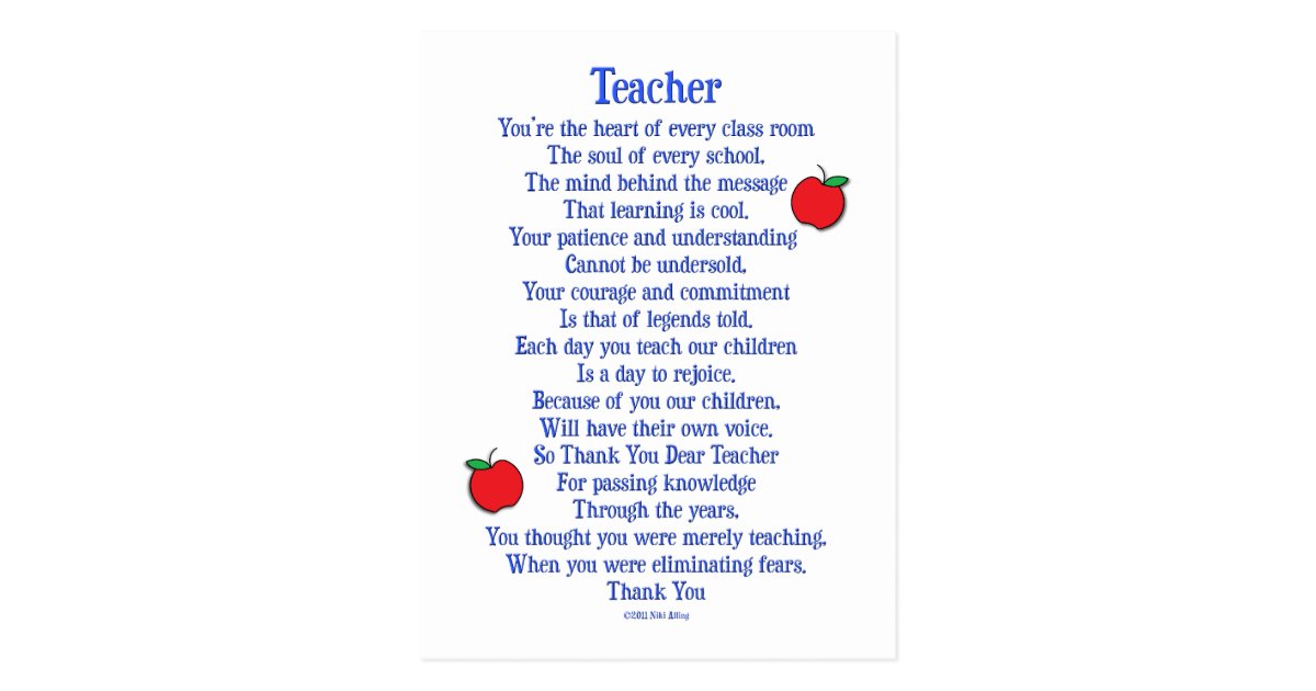 Teacher Postcard | Zazzle.com