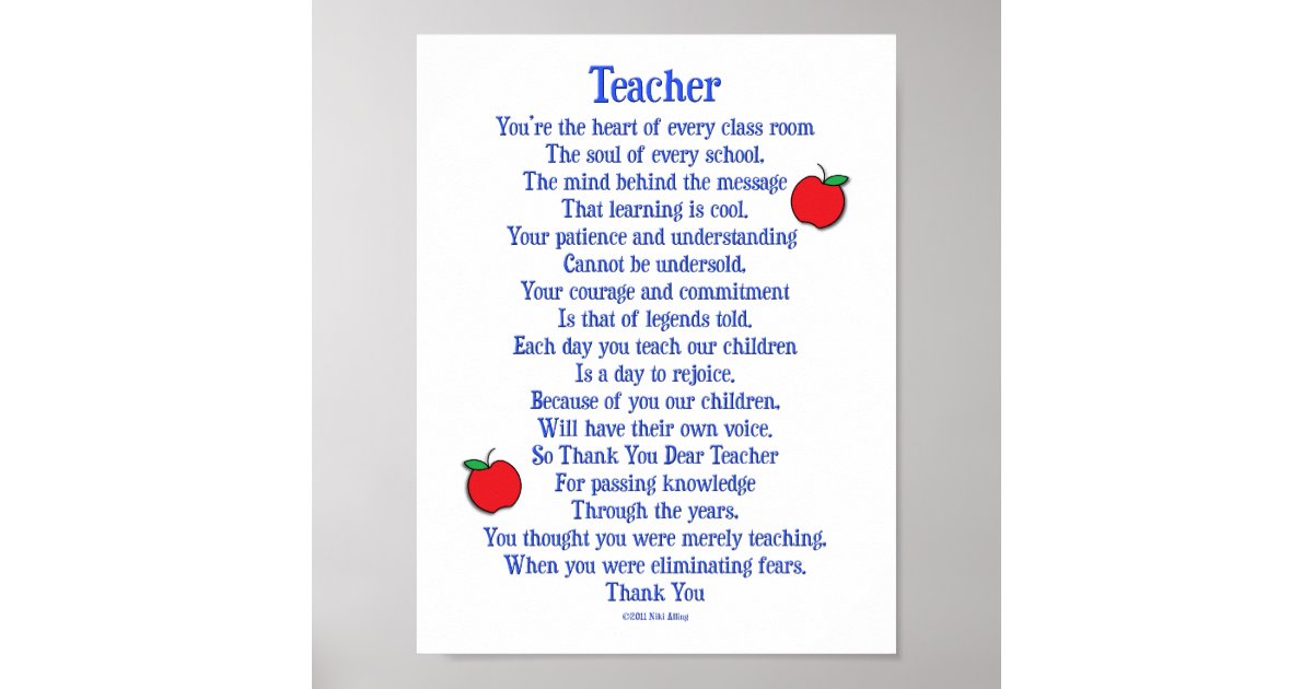 Teacher Poster | Zazzle