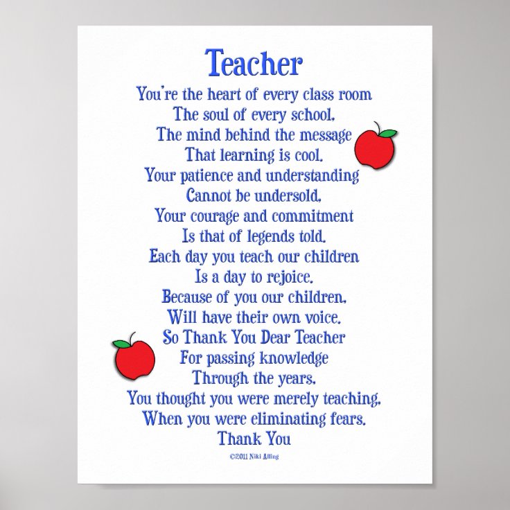 Teacher Poster | Zazzle