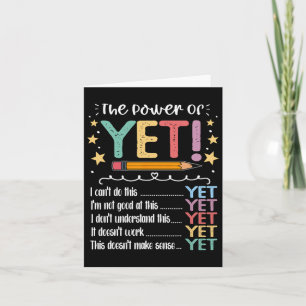 Teacher Power Of Yet Growth Mindset Inspirational  Card