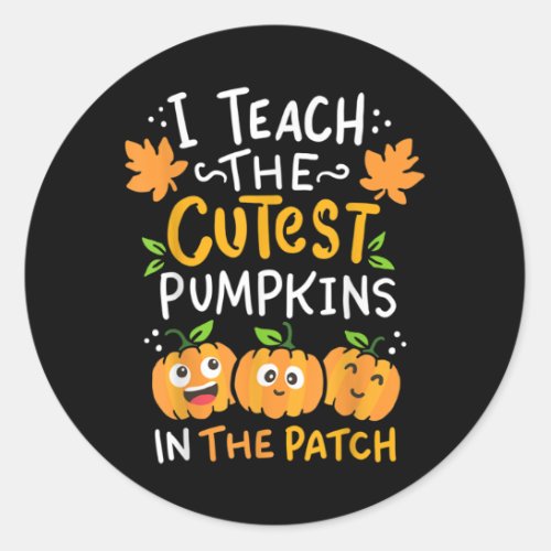 Teacher Pre_K Teacher Kindergarten Halloween Classic Round Sticker