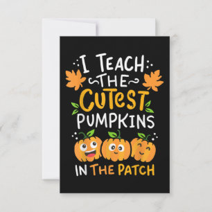 Teacher Pre-K Teacher Kindergarten Halloween Note Card