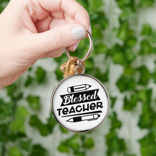 Teacher -Premium Round Keychain (Hand)