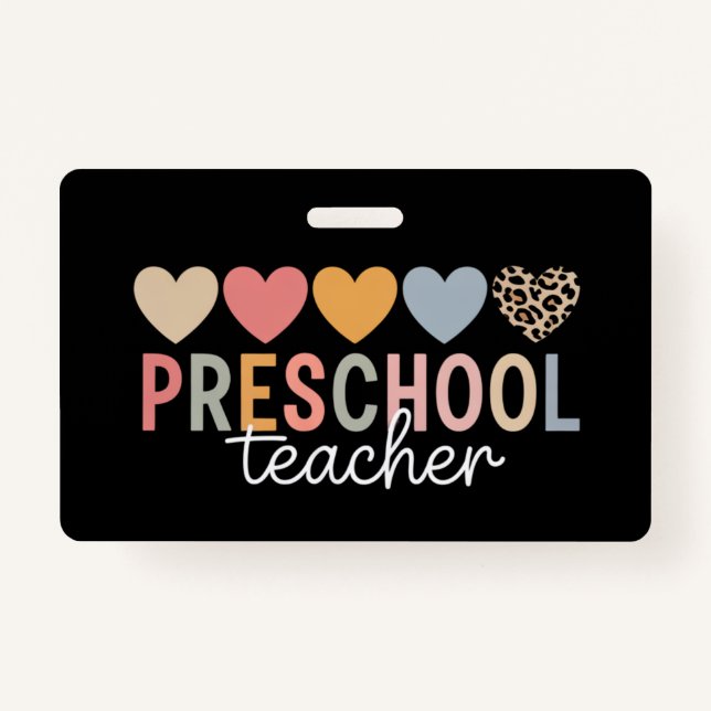 Teacher Preschool Back to School  Badge (Front)
