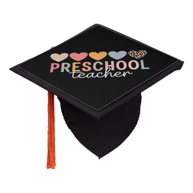 Teacher Preschool Back to School  Graduation Cap Topper (Angled)