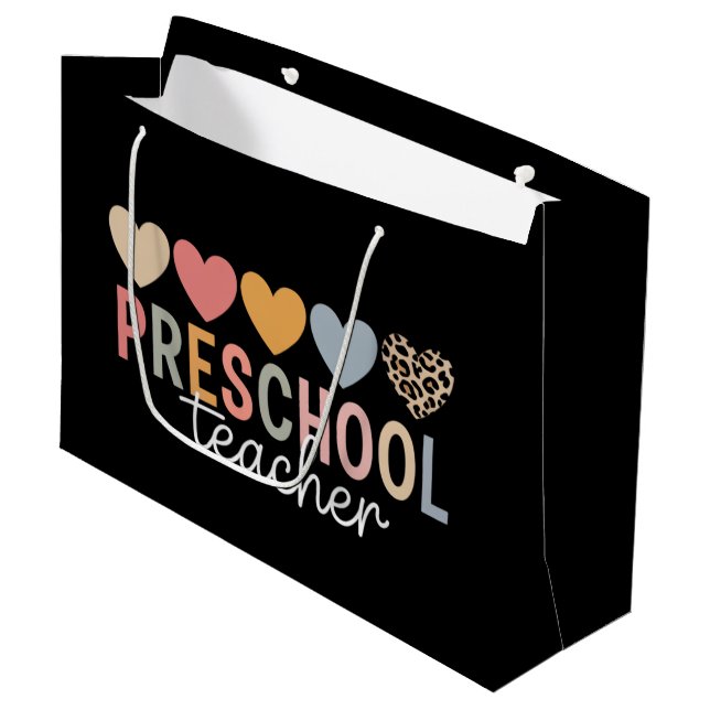 Teacher Preschool Back to School  Large Gift Bag (Front Angled)