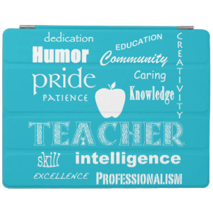 Teacher Pride+Apple/White Text Design iPad Smart Cover