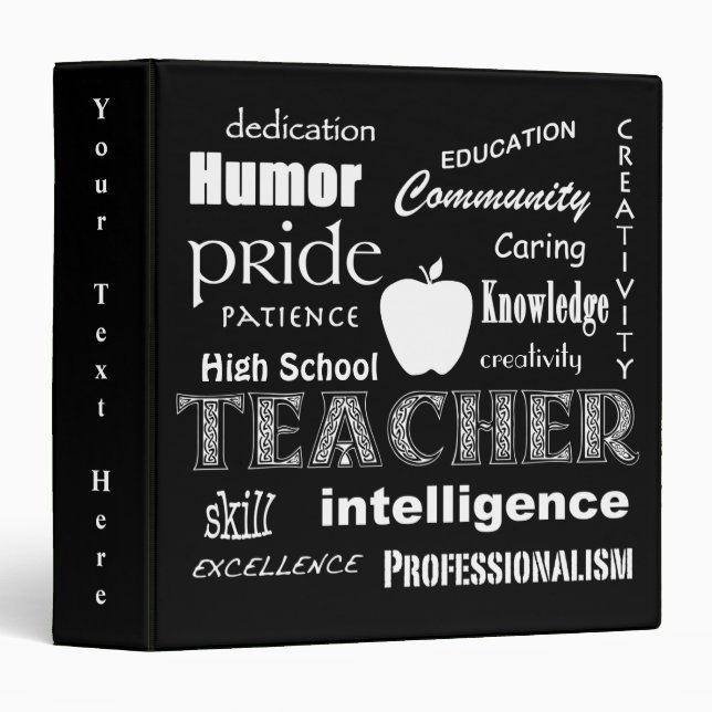 Teacher Pride-Attributes/Black 3 Ring Binder (Front/Spine)