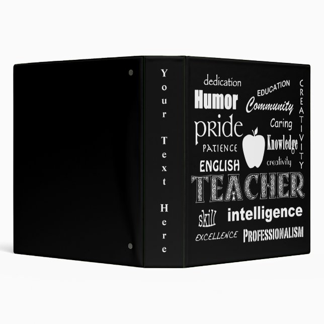 Teacher Pride-Attributes/Black 3 Ring Binder (Background)