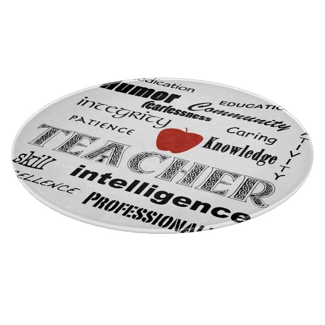 Teacher Pride+Red Apple Cutting Board (Corner)