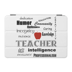 Teacher Pride+Red Apple/Word Cloud iPad Mini Cover