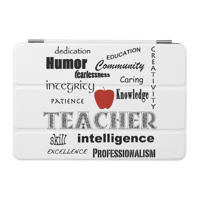 Teacher Pride+Red Apple/Word Cloud iPad Mini Cover (Horizontal)