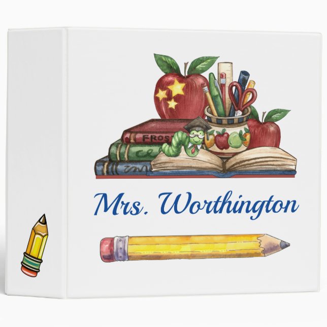 Teacher / Principal School Binder White Background (Front/Spine)