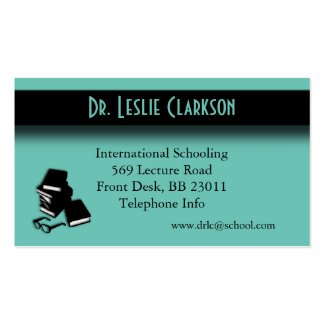 Teacher / Professor Teal Accent Double-Sided Standard Business Cards (Pack Of 100)