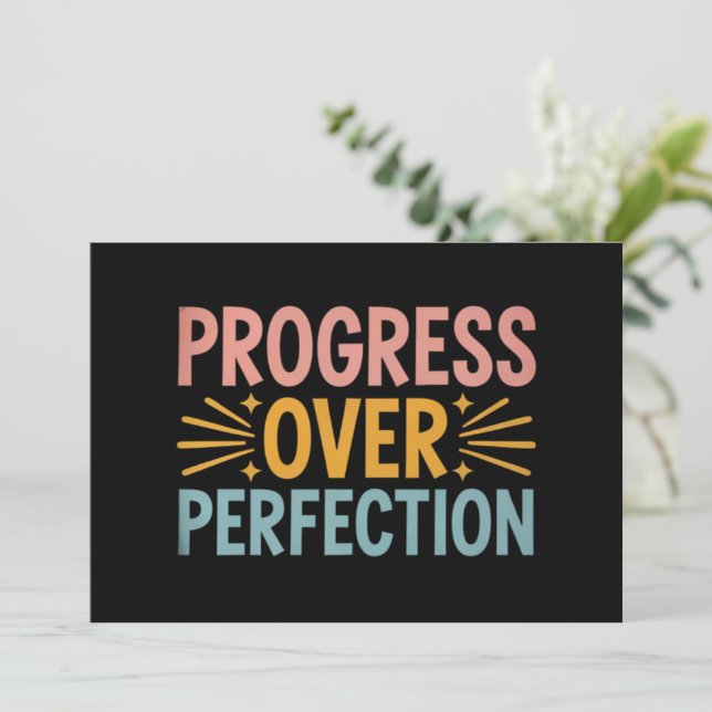 Teacher Progress Over Perfection Back to School  Invitation (Standing Front)