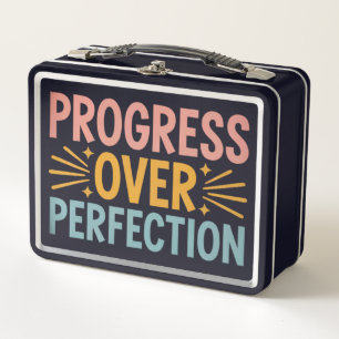 Teacher Progress Over Perfection Back to School Metal Lunch Box