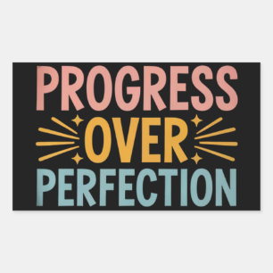 Teacher Progress Over Perfection Back to School  Rectangular Sticker