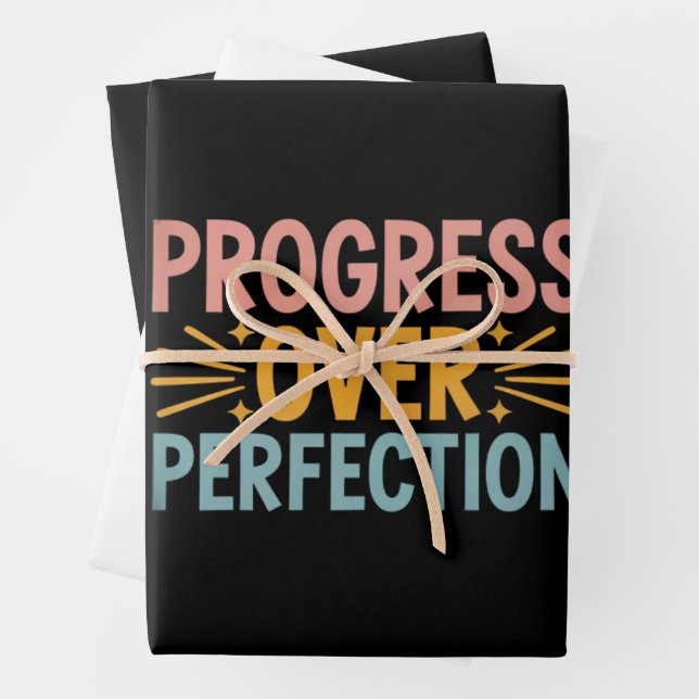 Teacher Progress Over Perfection Back to School  Wrapping Paper Sheets (In situ)