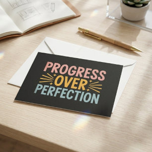 Teacher Progress Over Perfection Classroom Motiv Thank You Card