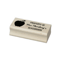 Teacher Property of Classroom Apple Silhouette Rubber Stamp