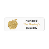 Teacher Property of Classroom Faux Gold Glitter Label