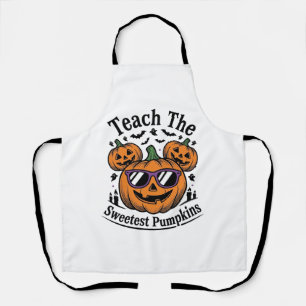 Teacher Pumpkin Shirt Cute Halloween Class Design_ Apron