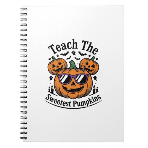 Teacher Pumpkin Shirt Cute Halloween Class Design_ Notebook