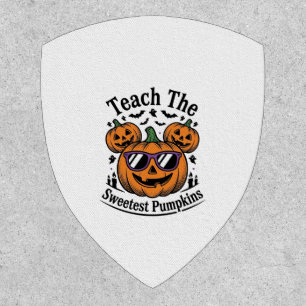 Teacher Pumpkin Shirt Cute Halloween Class Design_ Patch
