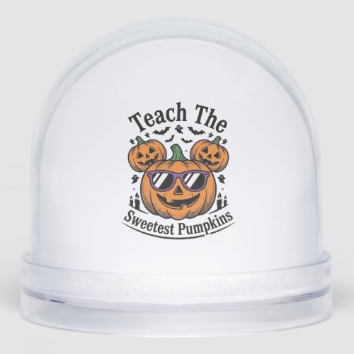 Teacher Pumpkin Shirt Cute Halloween Class Design_ Snow Globe