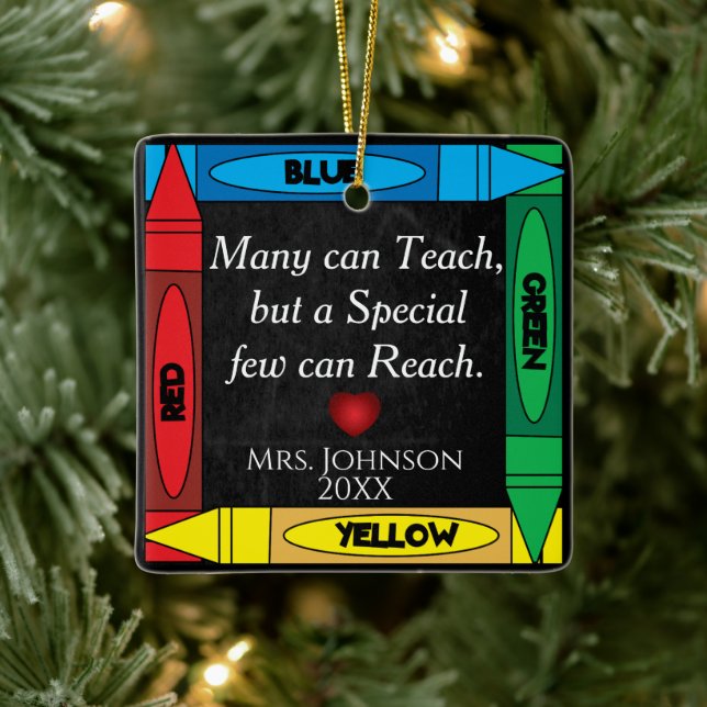 Teacher Quote #2 - Personalize Ceramic Ornament (Tree)
