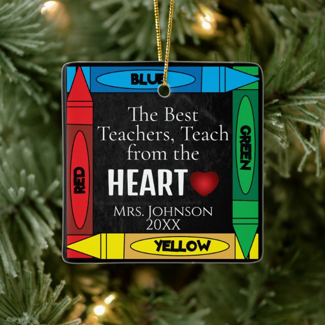 Teacher Quote #3 - Personalize Ceramic Ornament (Tree)