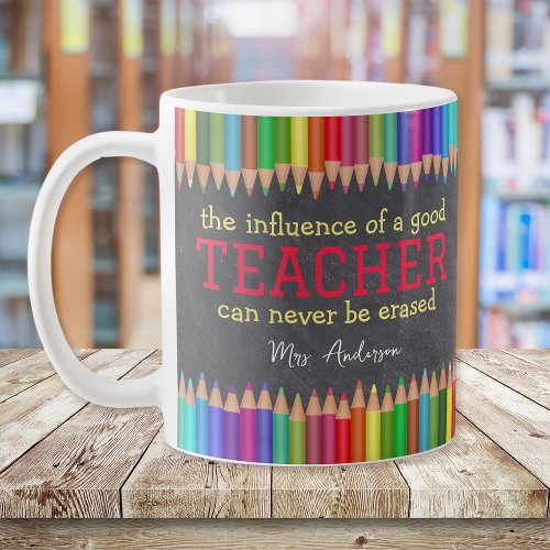 Teacher Quote Chalkboard Pencils Appreciation Coffee Mug