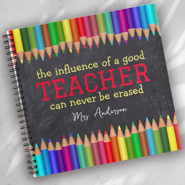Teacher Quote Chalkboard Pencils Appreciation Notebook (Creator Uploaded)