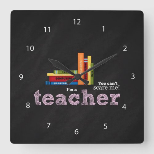 Teacher quote square wall clock