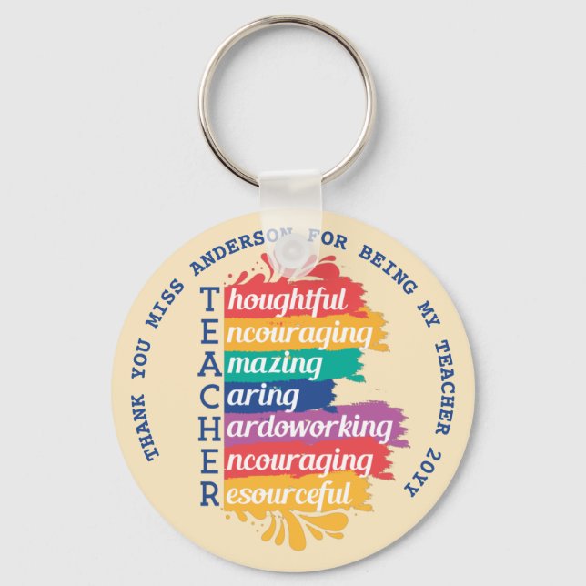 Teacher Quotes Appreciation Retirement Farewell    Keychain (Front)