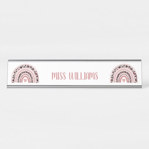 Teacher Rainbow Appreciation Long Desk Name Plate