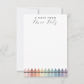 Teacher Rainbow Crayon Note Card