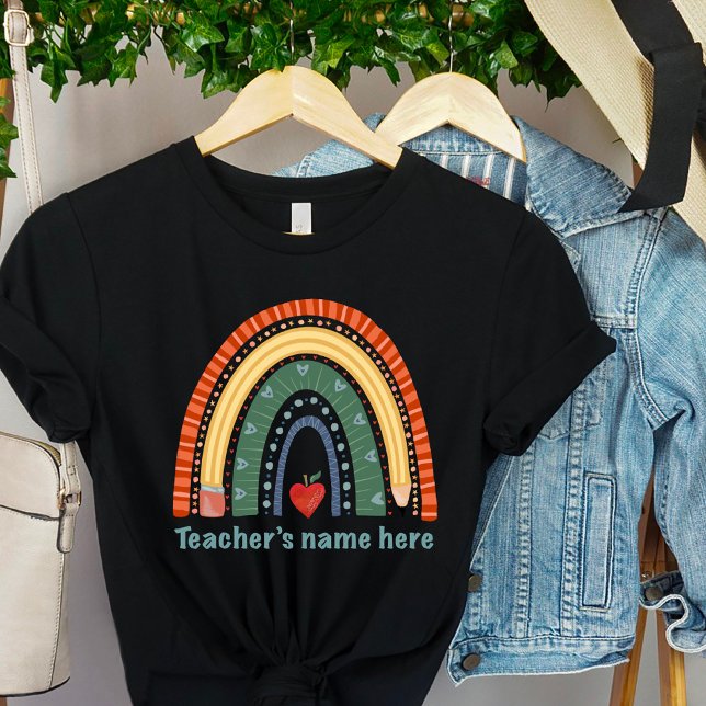 Teacher Rainbow Cute Inspirivity Personalized T-Shirt (Creator Uploaded)