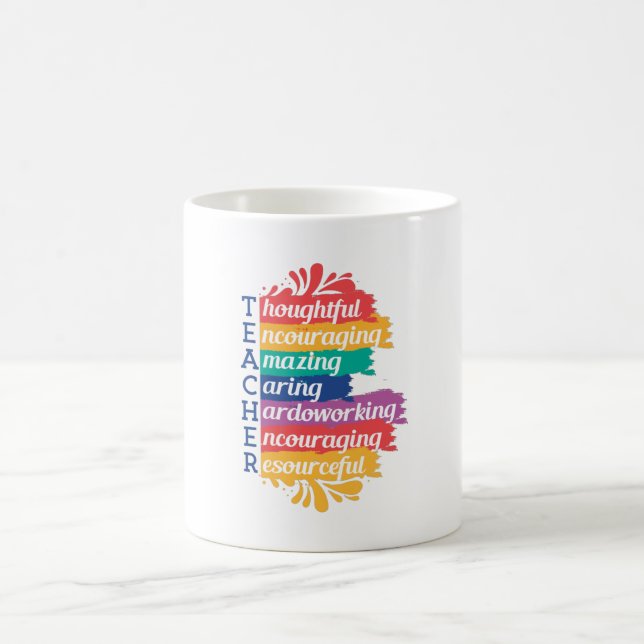 TEACHER RAINBOW QUOTE COFFEE MUG (Center)