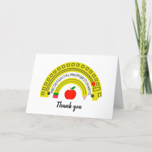 Teacher Rainbow School Bus Driver Appreciation Letterpress Thank You Card