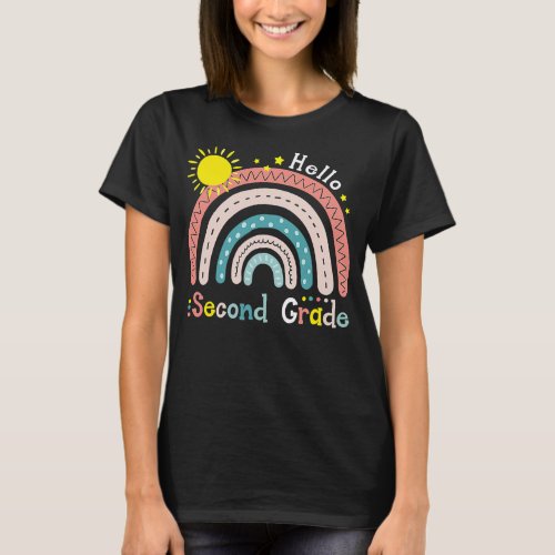 Teacher Rainbow Second Grade Back To School T_Shirt