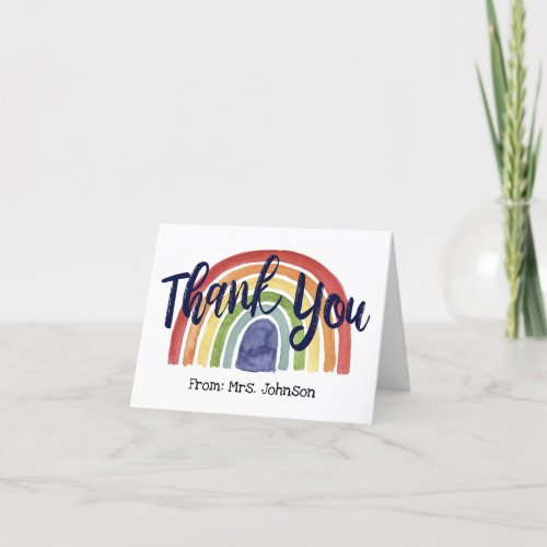 Teacher Rainbow Thank You Card