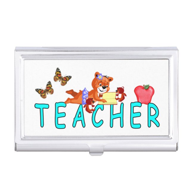 Teacher Reading Business Card Holder (Front)