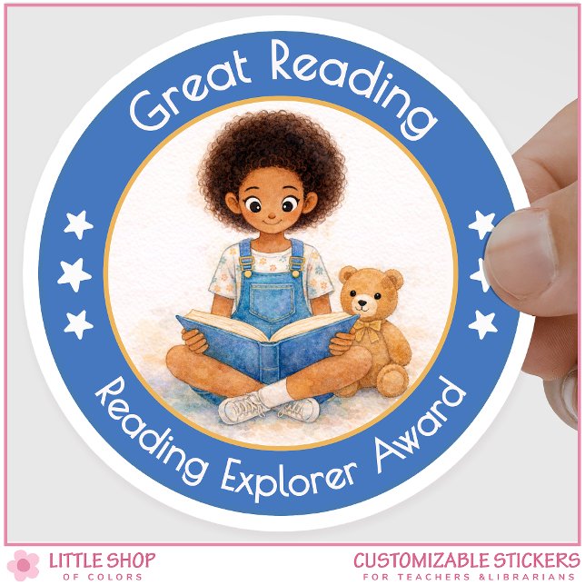 Teacher Reading Encouragement Award Classic Round Sticker (Creator Uploaded)