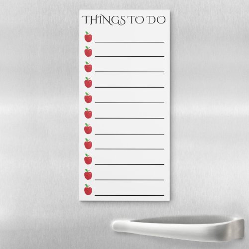 Teacher red apple lined to do list magnetic notepad