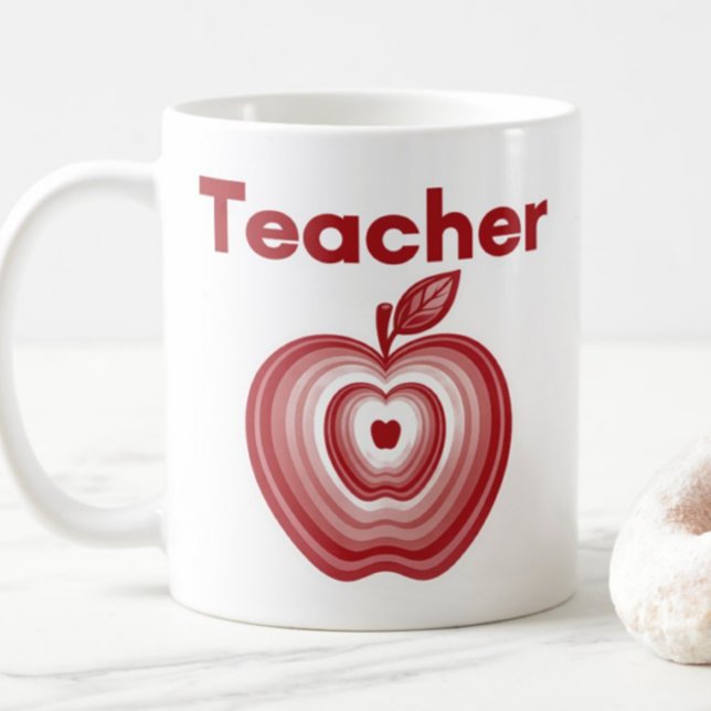 Teacher Red Apple Rings Gift Coffee Mug (Creator Uploaded)