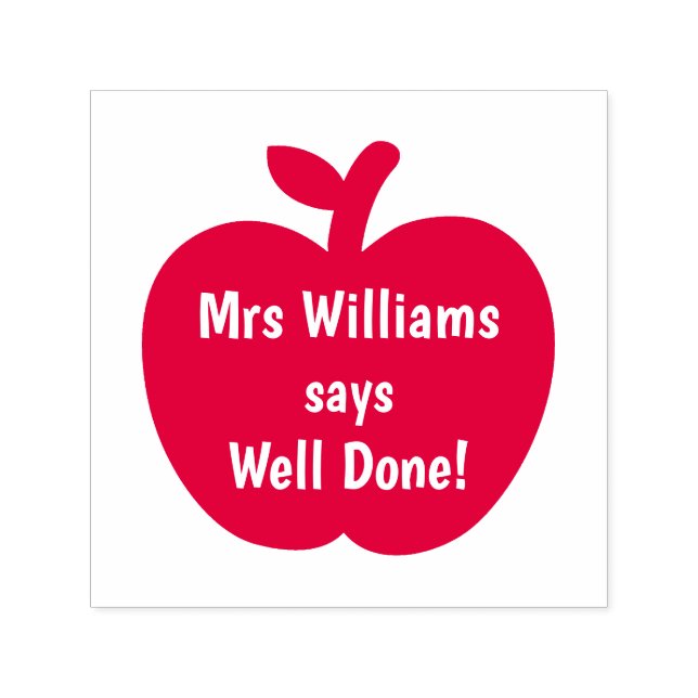 Teacher Red Apple Well Done Encouragement Self-inking Stamp (Design)