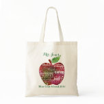 Teacher red apple word cloud appreciation fashion tote bag Teacher red apple word cloud appreciation fashion tote bag