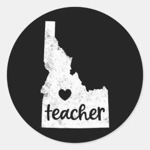 Teacher Red For Ed Idaho Public Education 4 Classic Round Sticker
