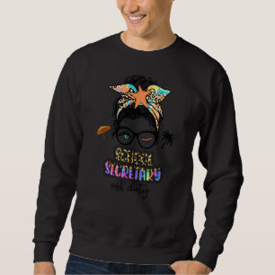 Teacher Relax Spring Beach Off Duty School Secreta Sweatshirt
